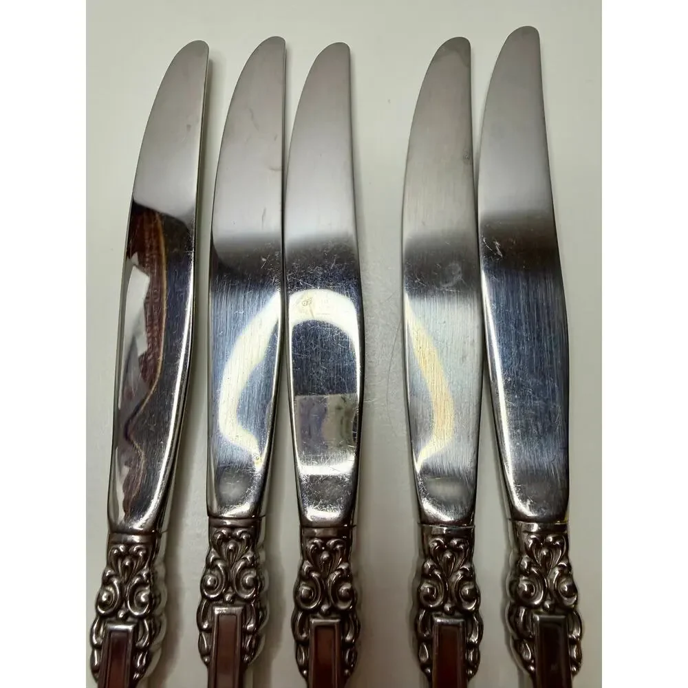 Oneida Heirloom Rembrandt Dinner Knives 9 1/8” Stainless Vintage Set of 5